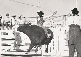Jim riding Red Eye in Tucson in 1967