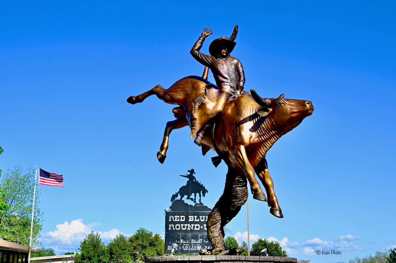 Jim Stuckenberg's Red Rock and Lane Frost monument at the Red Bluff Round-Up Museum